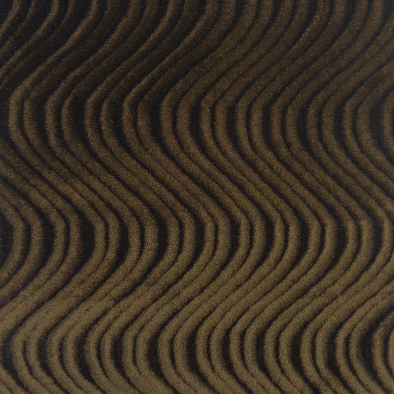 Dark Brown Swirl Velvet Flocking Fabric