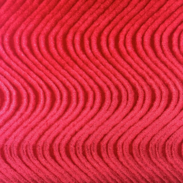 Red Swirl Velvet Flocking Fabric