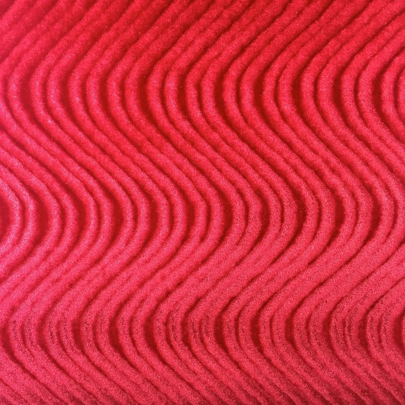 Red Swirl Velvet Flocking Fabric