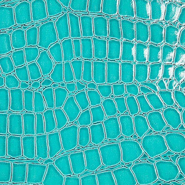 Mint Crocodile Vinyl Fabric