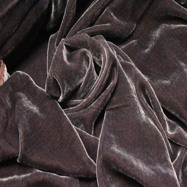 New Eggplant Purple Silk Velvet Fabric