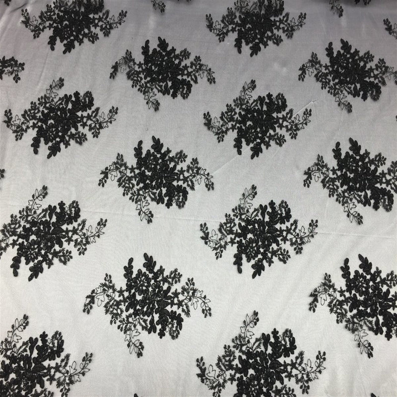 Oswald Floral Embroidered Lace Fabric