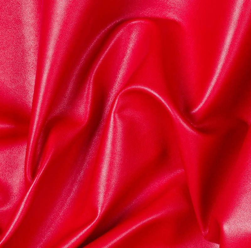 Red Two Way Stretch Faux Leather Vinyl Fabric