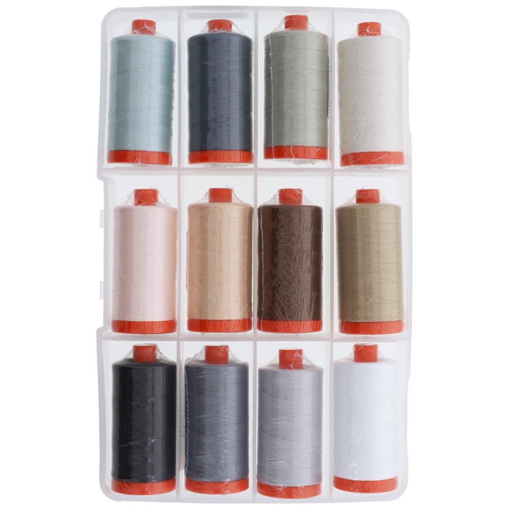 Aurifil 50wt Neutrals Thread Collection (12 Spools)