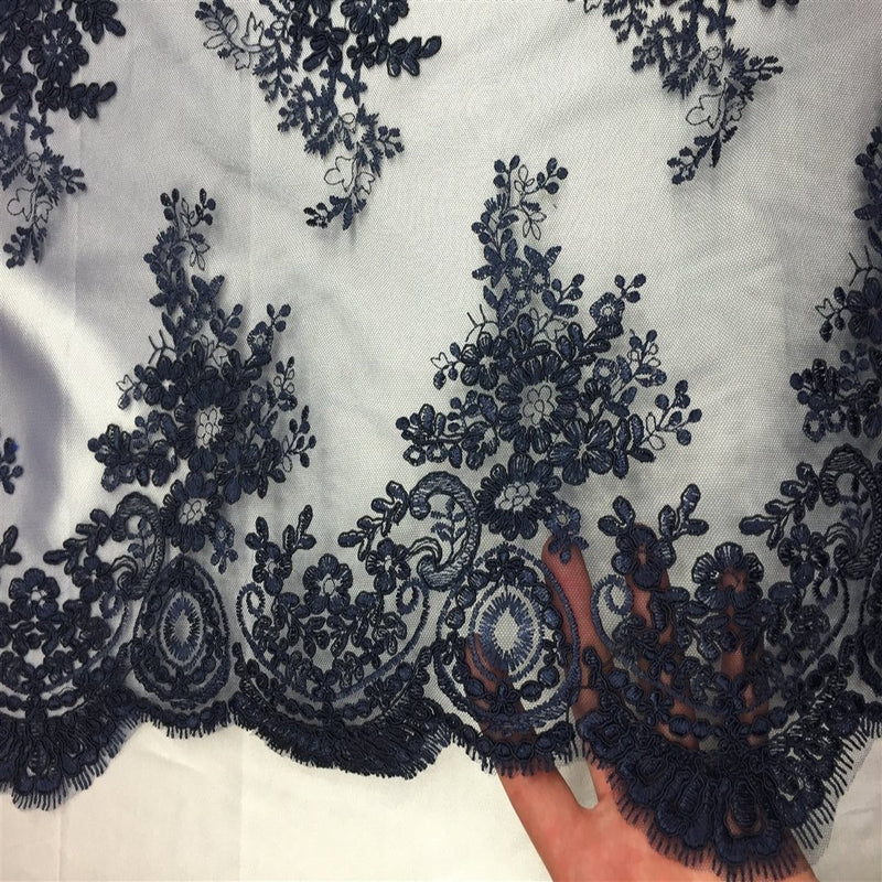 Oswald Floral Embroidered Lace Fabric