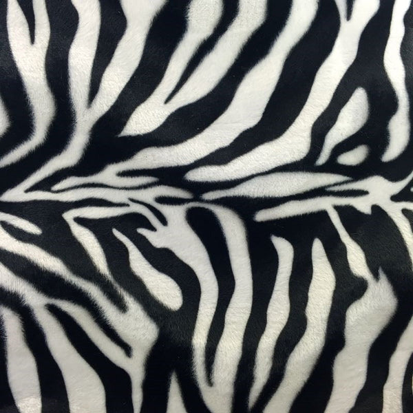 Big Zebra Print Velboa Faux Fur Fabric