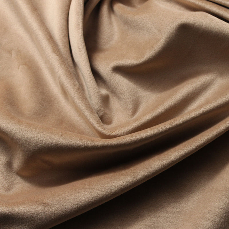 Dark Beige Camden Velvet Polyester Upholstery Drapery Fabric