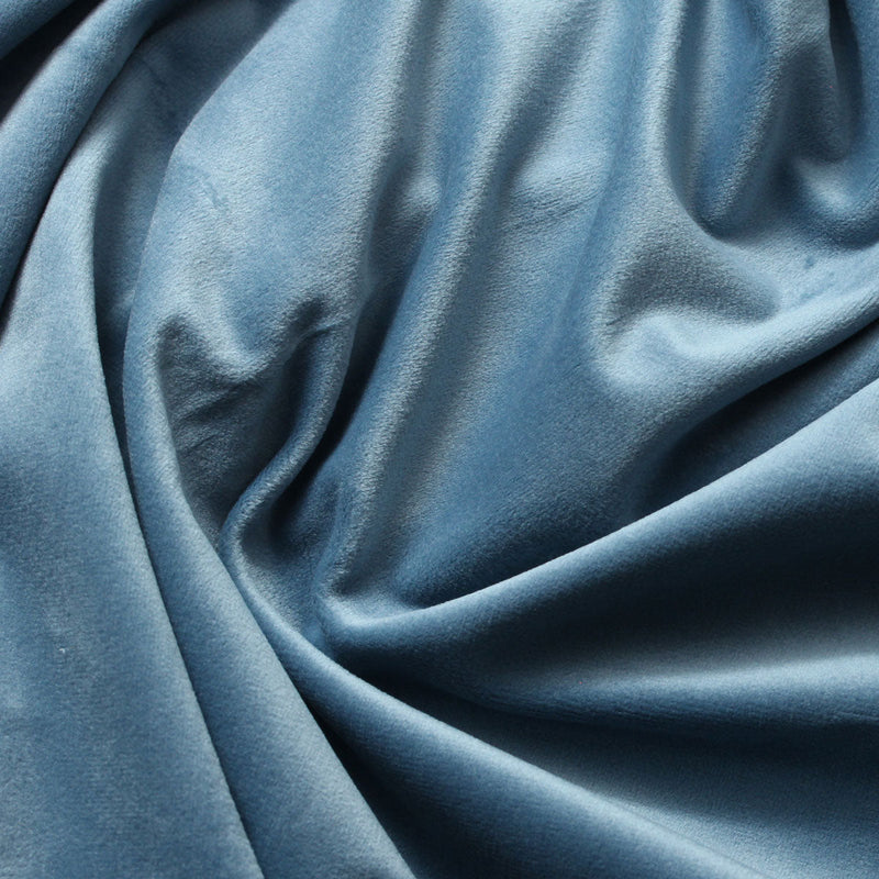 Denim Blue Camden Velvet Polyester Upholstery Drapery Fabric