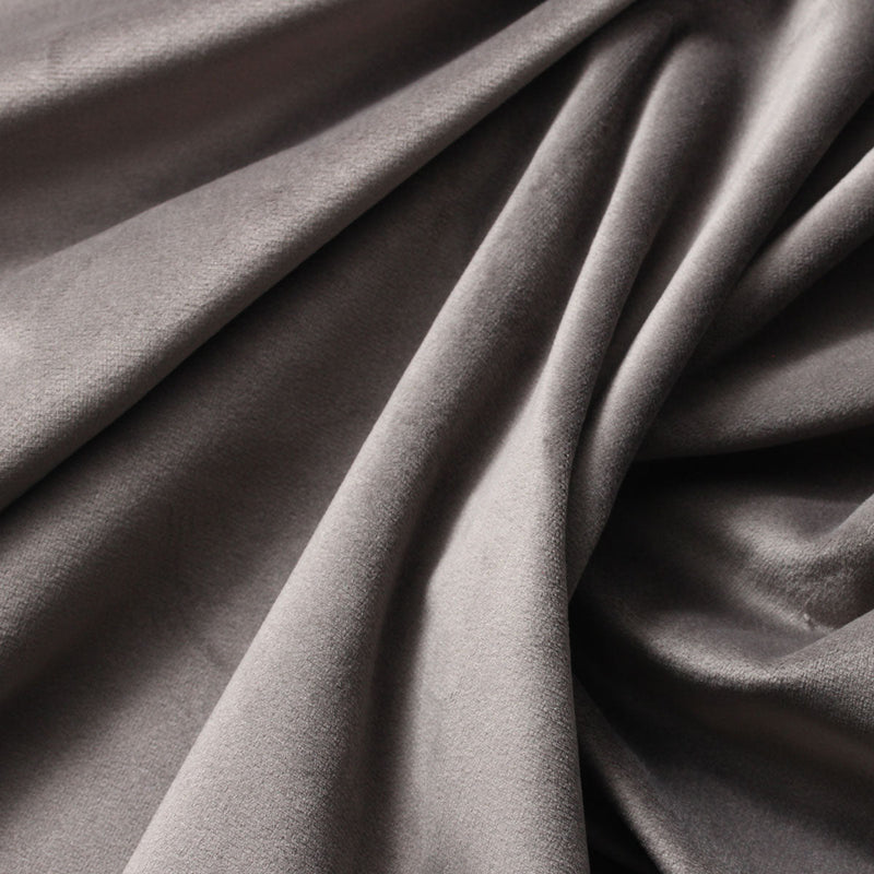 Dark Silver Camden Velvet Polyester Upholstery Drapery Fabric