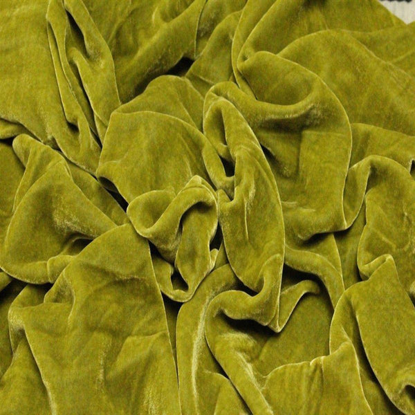 Pistachio Green Silk Velvet Fabric