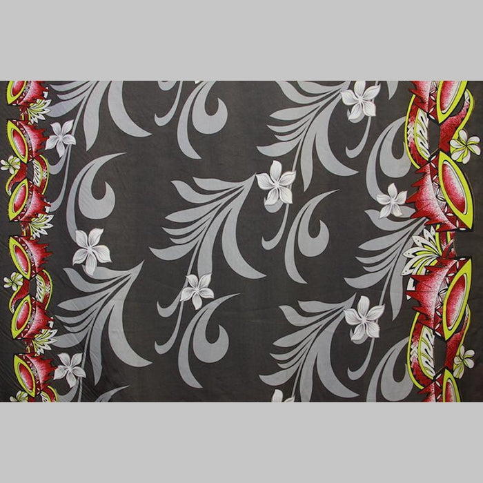 Kava Bowl Tiare Palm Leaves Double Border Fabric | Polyester l Spandex Palace