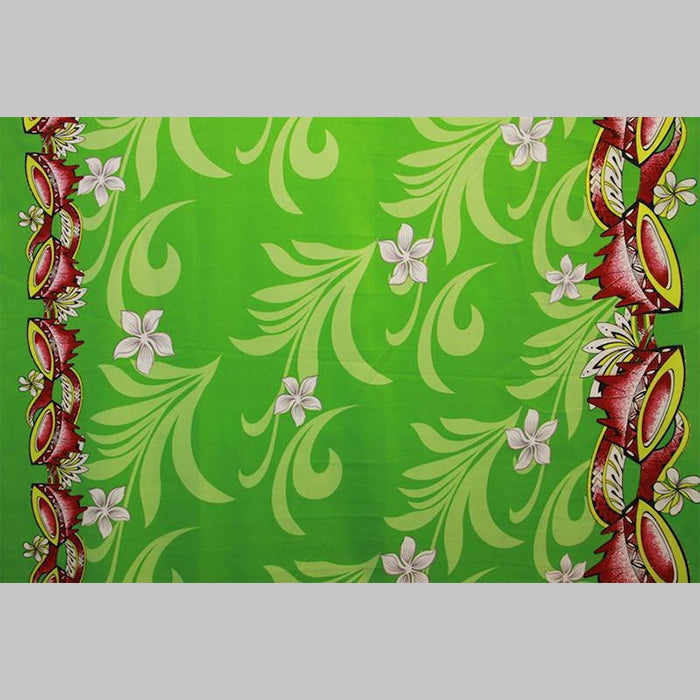 Kava Bowl Tiare Palm Leaves Double Border Fabric | Polyester l Spandex Palace