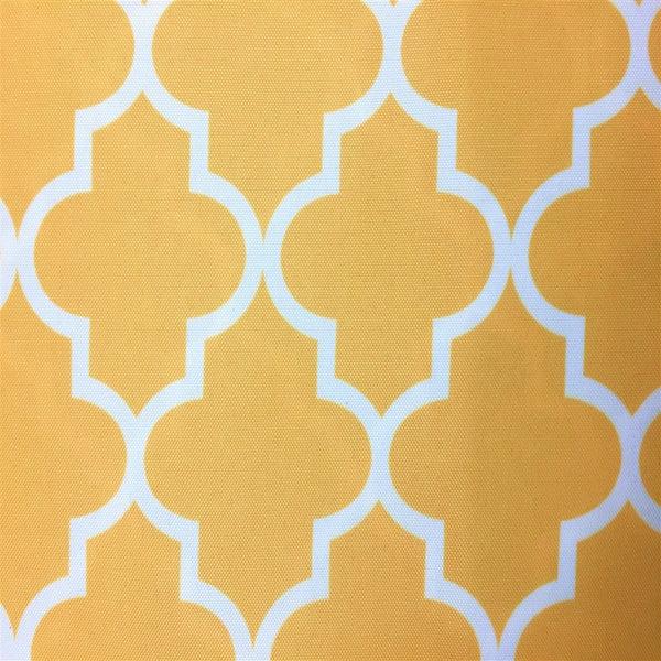 Yellow White Moroccan Print Indoor Outdoor Fabric