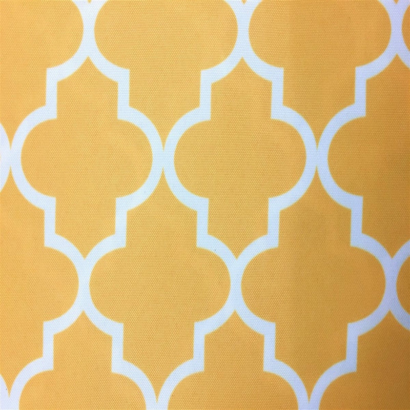 Yellow White Moroccan Print Indoor Outdoor Fabric