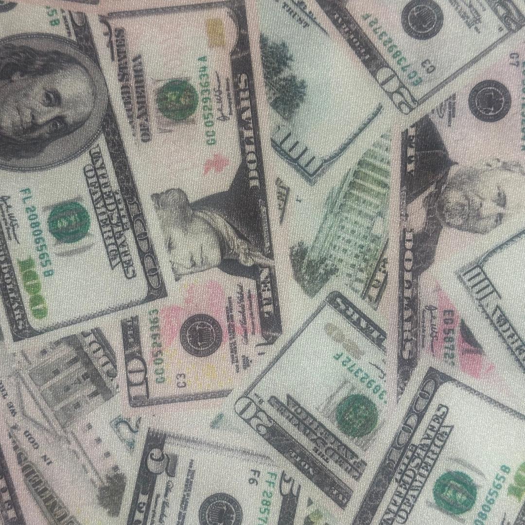 Luxury Money Print Spandex | Professional 4-Way Stretch Statement Fabric | Spandex Palace