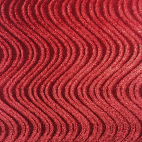 Burgundy Swirl Velvet Flocking Fabric