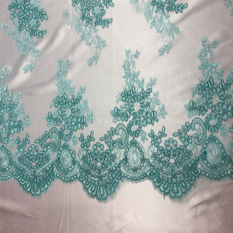 Oswald Floral Embroidered Lace Fabric