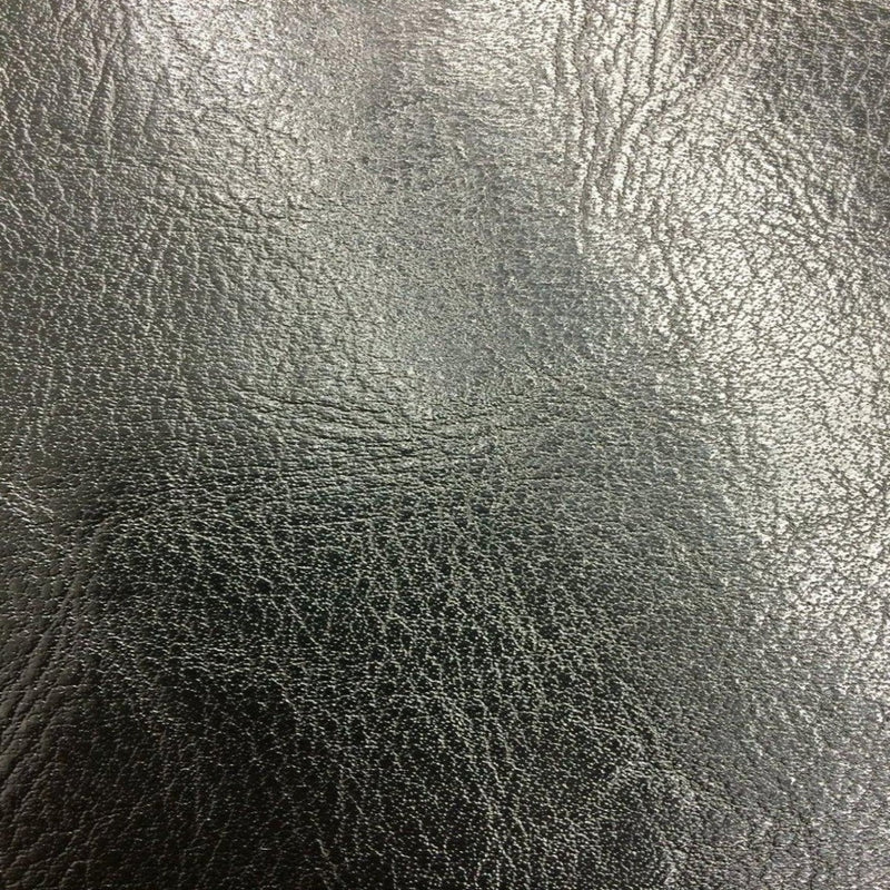 Black Amarillo Grain Shiny PVC Leather Vinyl Fabric