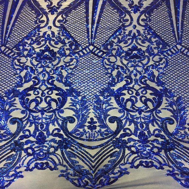 Royal Blue Chantal Deluxe Sequins Lace Fabric