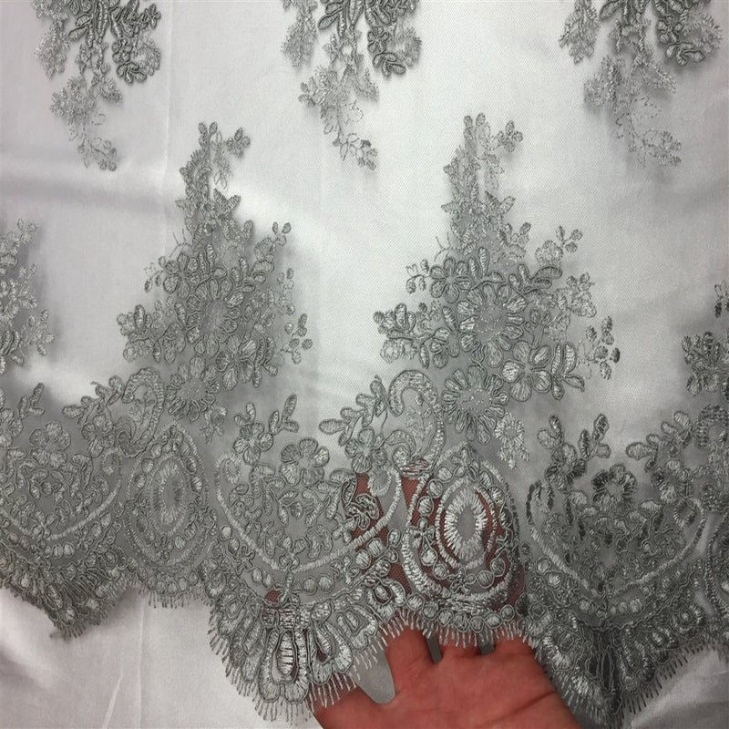 Oswald Floral Embroidered Lace Fabric