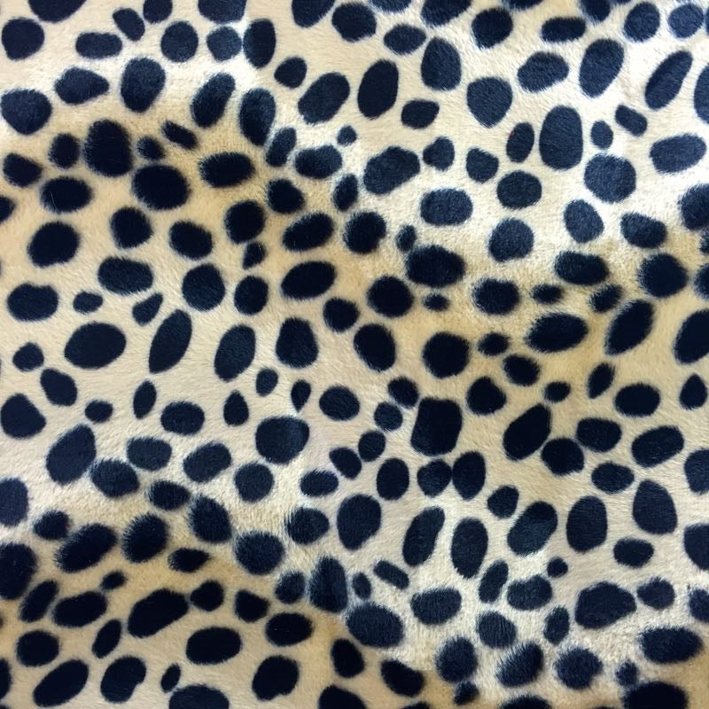 Taupe Velboa Faux Fur Dalmatian Fabric