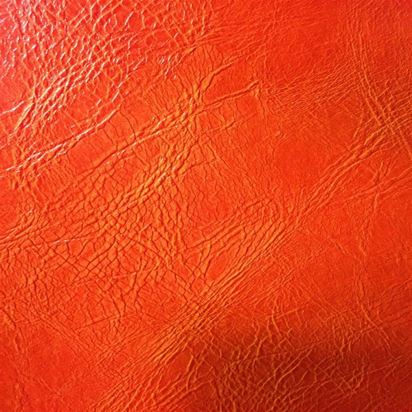 Orange Distressed Faux Leather Fabric