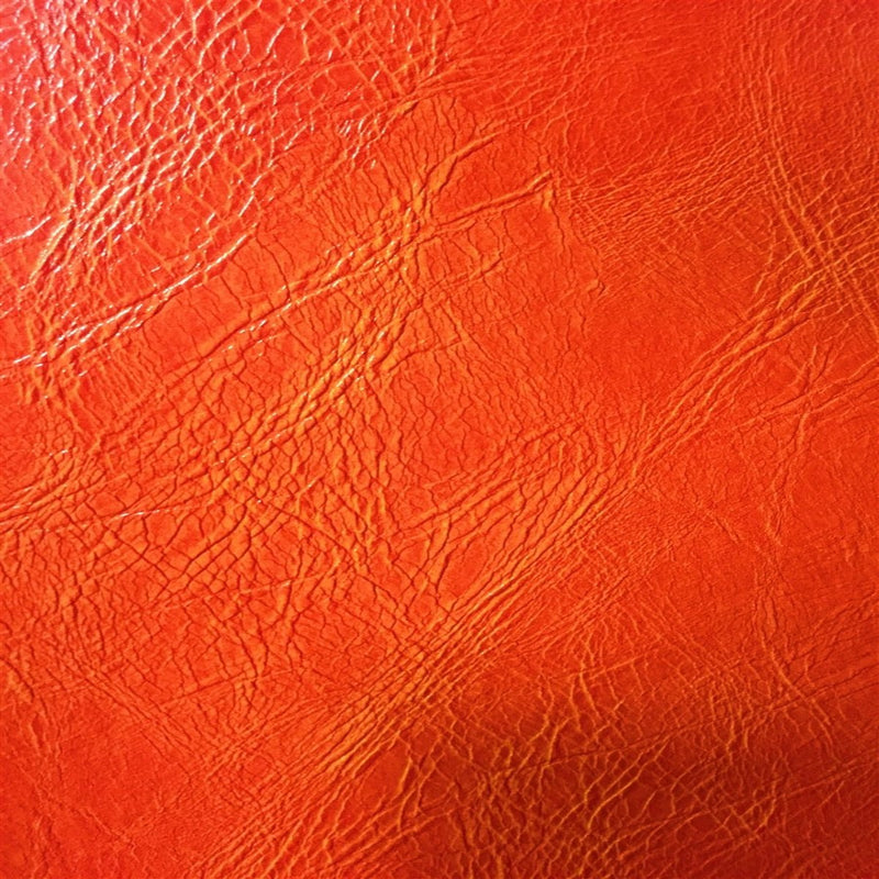 Orange Distressed Faux Leather Fabric