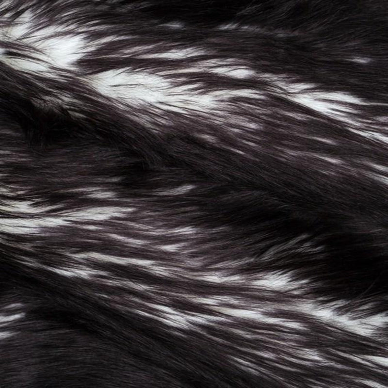 Black | White Snow Luxury Faux Fur Shag Fabric