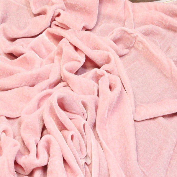 Light Pink Silk Velvet Fabric