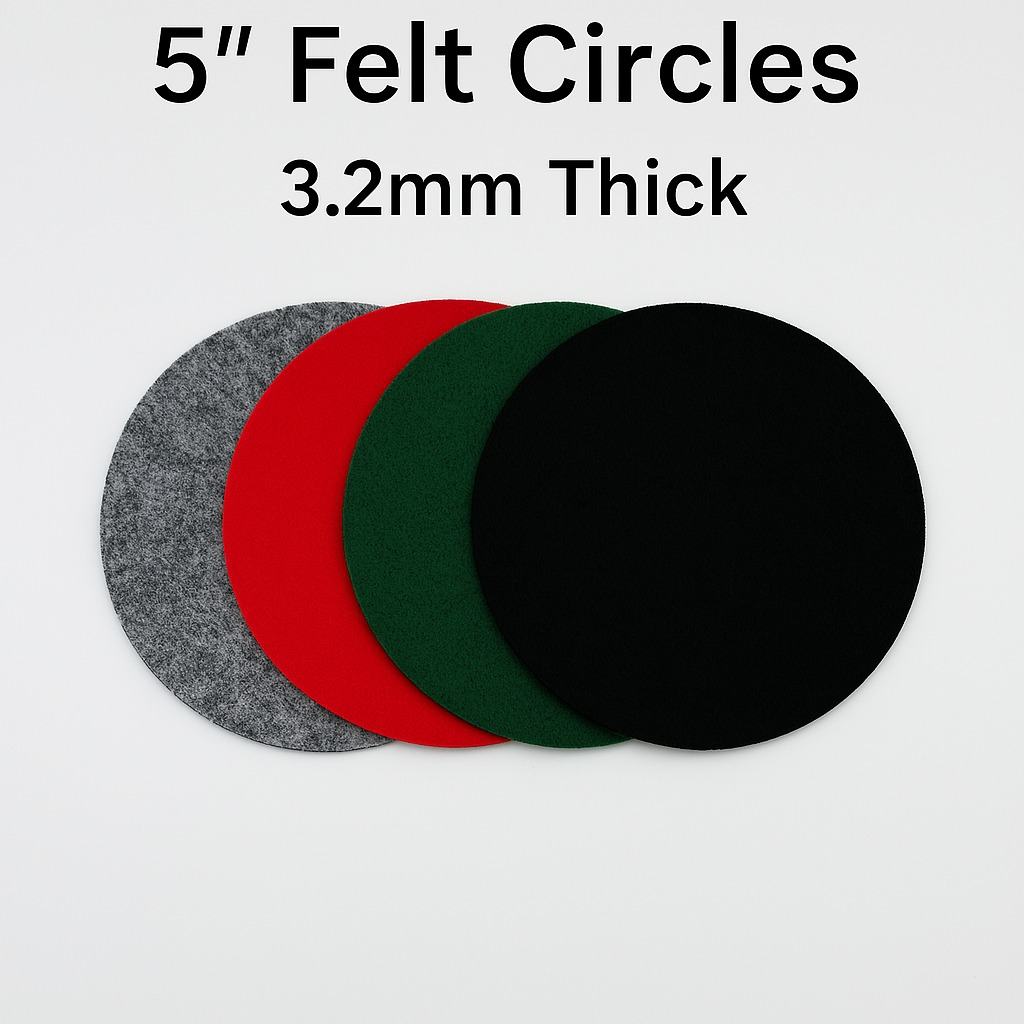 Thick Felt Circles 3.2mm – 5-Pack, 5" to 10.5"