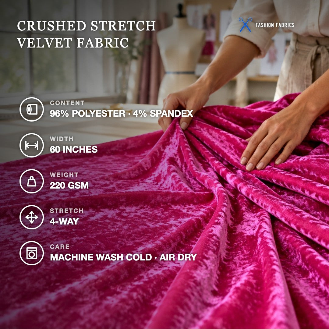 Crushed Stretch Velvet Fabric