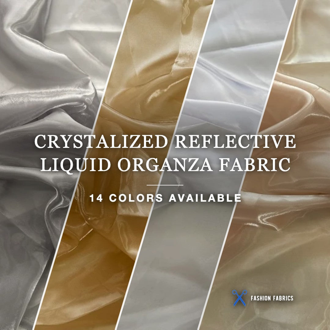 Crystalized Reflective Liquid Organza Fabric
