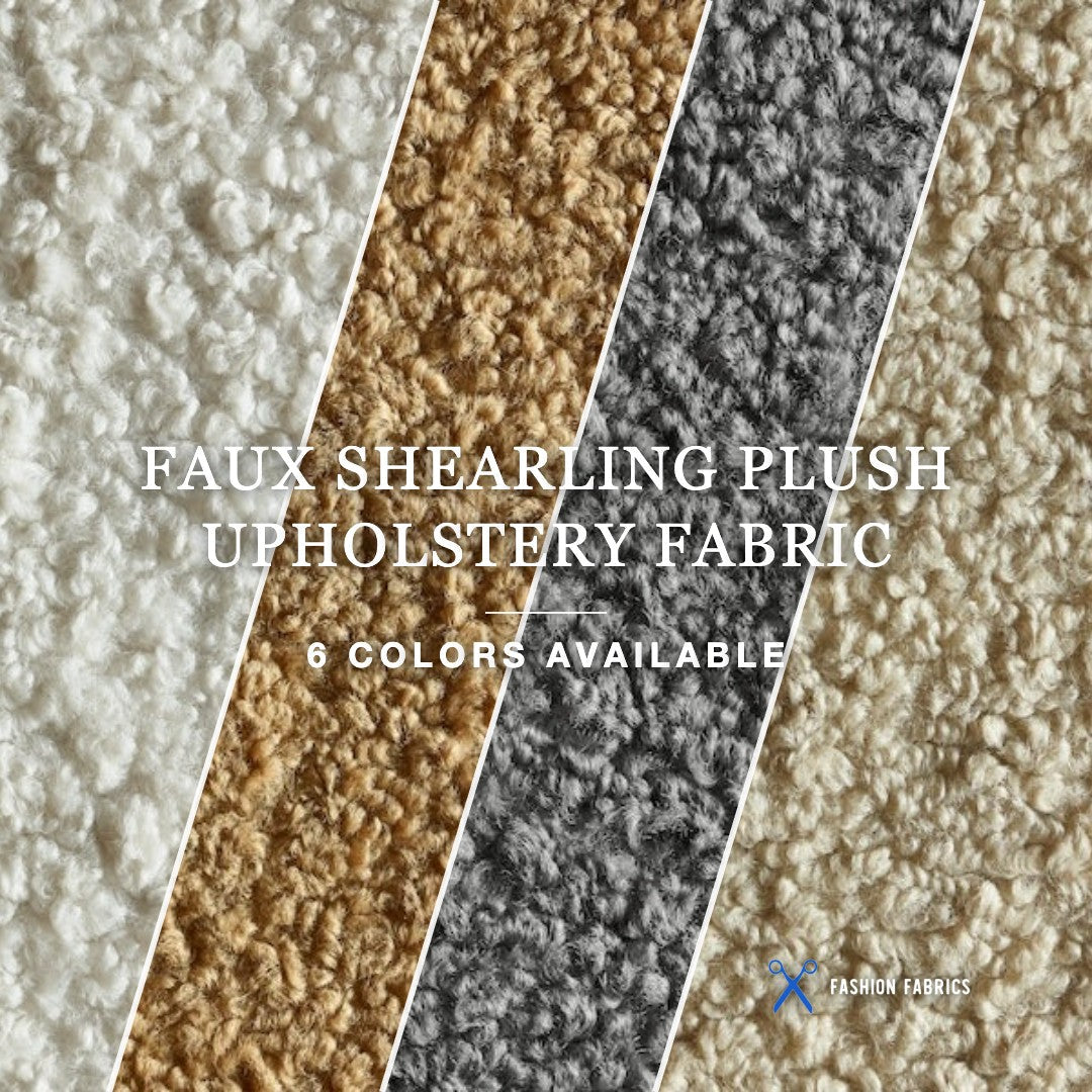 Faux Shearling Plush Upholstery Fabric