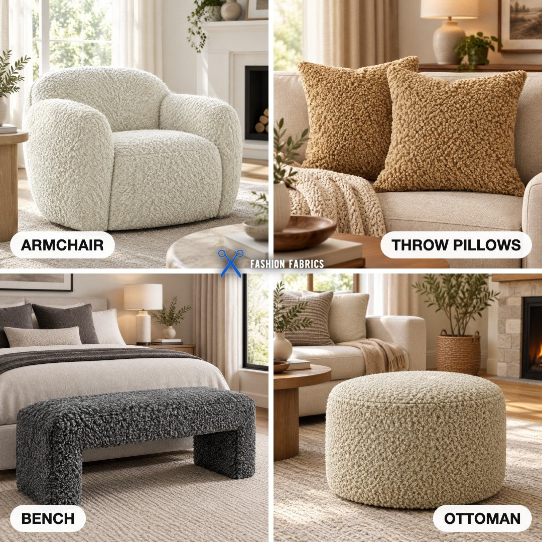Faux Shearling Plush Upholstery Fabric