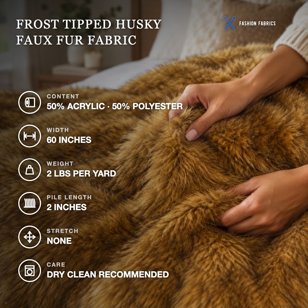Frost Tipped Husky Faux Fur Fabric