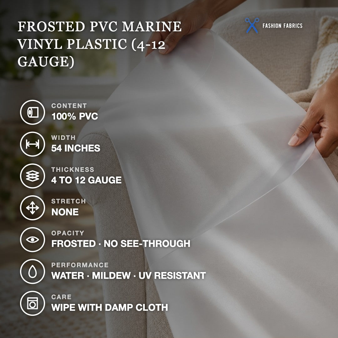 Frosted PVC Marine Vinyl Plastic Fabric (4-12 Gauge)