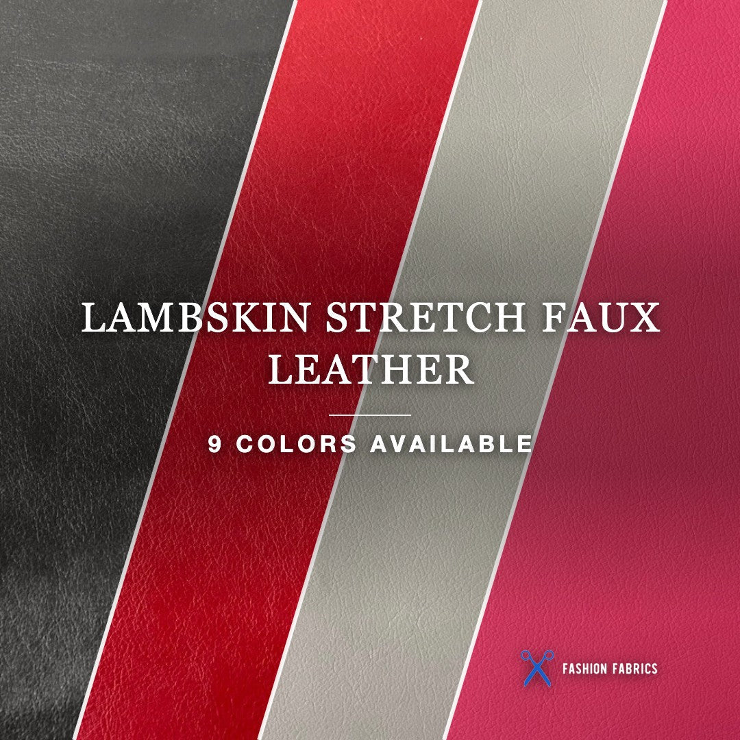 Lambskin Stretch Faux Leather With Suede Backing Apparel Fabric
