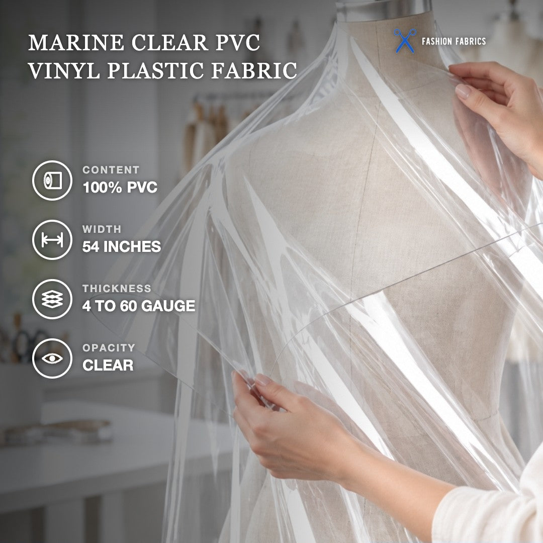 Marine Clear PVC Vinyl Plastic Fabric - (4-60 Gauge)