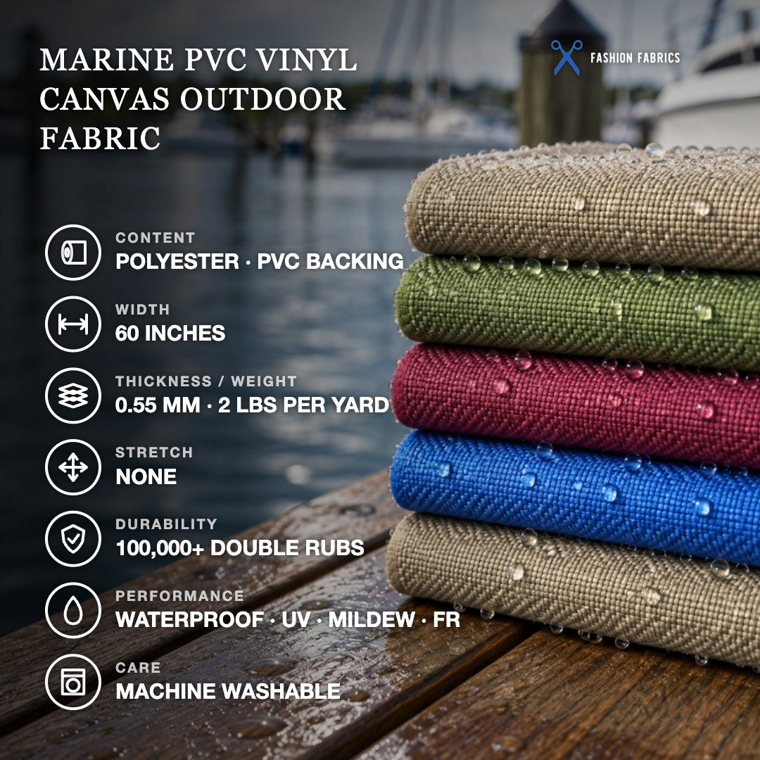 Marine PVC Vinyl Canvas Waterproof Outdoor Fabric