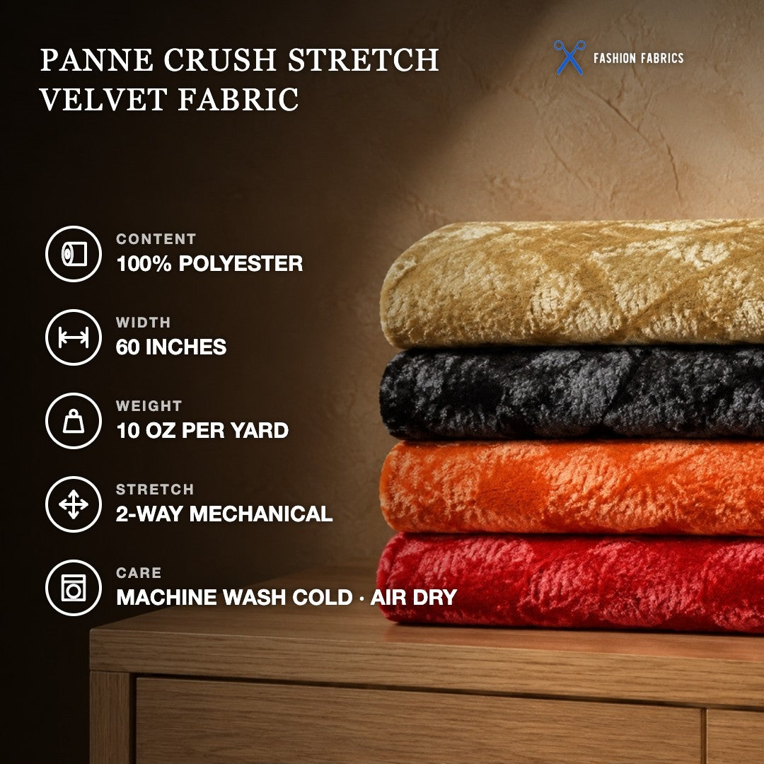 Panne Crush Stretch Velvet Fabric