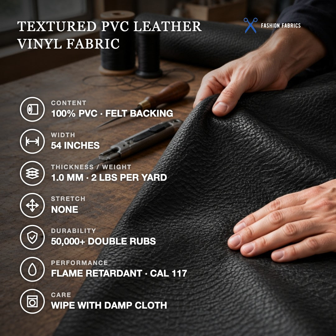 Textured PVC Leather Vinyl Fabric