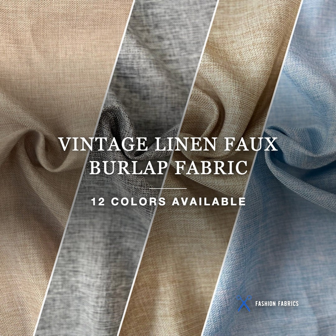 Vintage Linen Faux Burlap Fabric