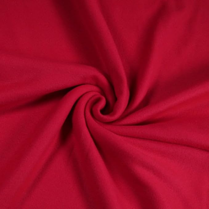 Anti-Pill Polar Fleece Fabric by the Yard – Red (60", 280 GSM)