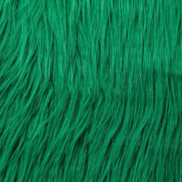 Green Luxury Long Pile Shaggy Faux Fur Fabric