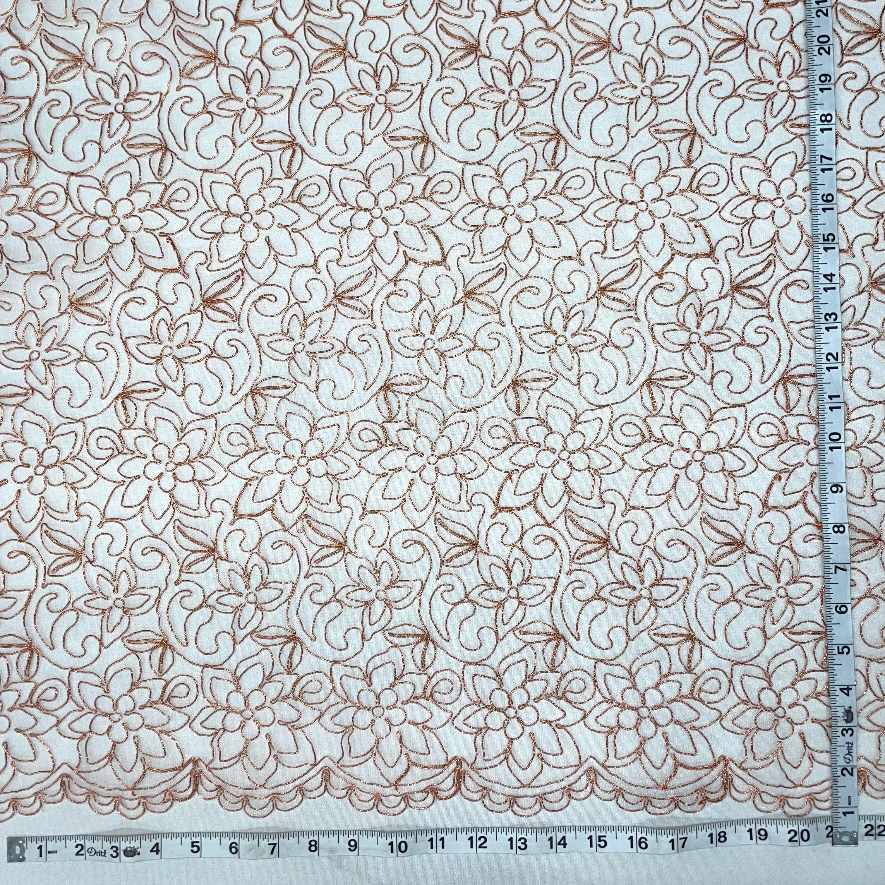 Corded Bridal Lace Fabric Embroidered on 100% Polyester Net Mesh | Lace USA - 91075W