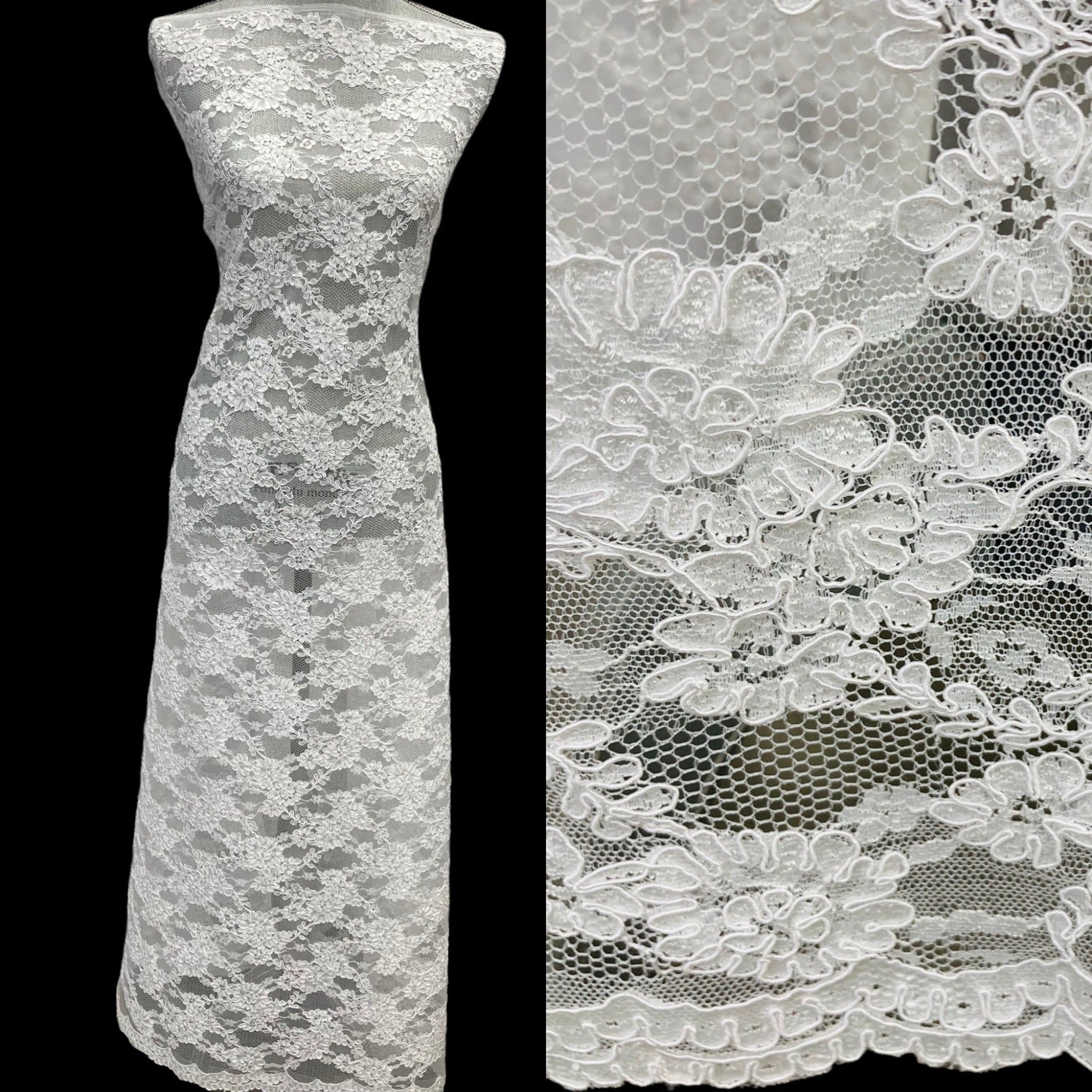 Corded Bridal Lace Fabric  for Wedding, Quinceañera & Festa Dresses | Lace USA - 95994W
