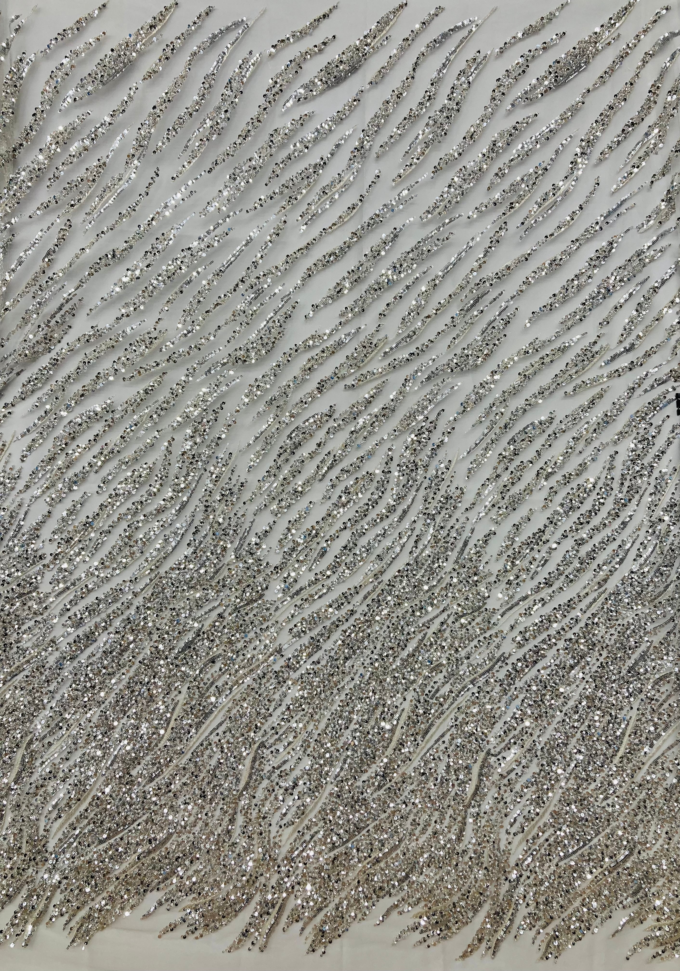 Beaded & Sequined Lace Fabric Embroidered on 100% Polyester Net Mesh | Lace USA - GD-59