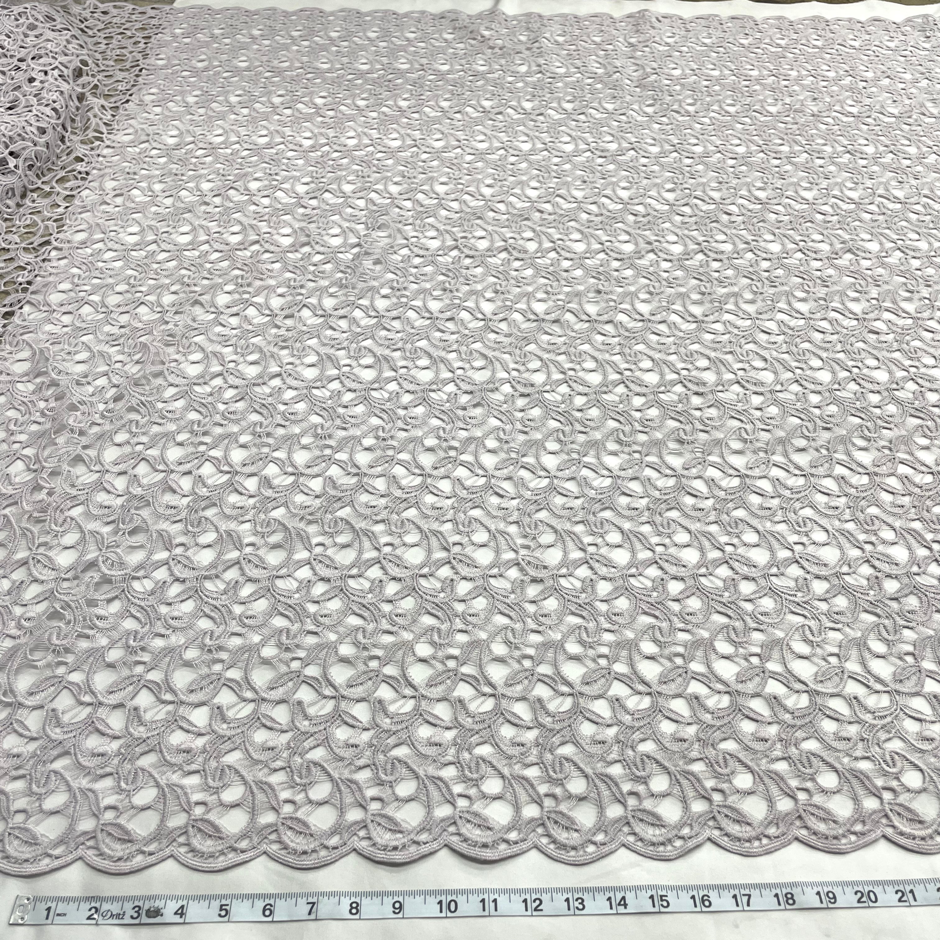 Lace Fabric Embroidered on 100% Polyester Net Mesh | Lace USA - ML-Guipure-Blush