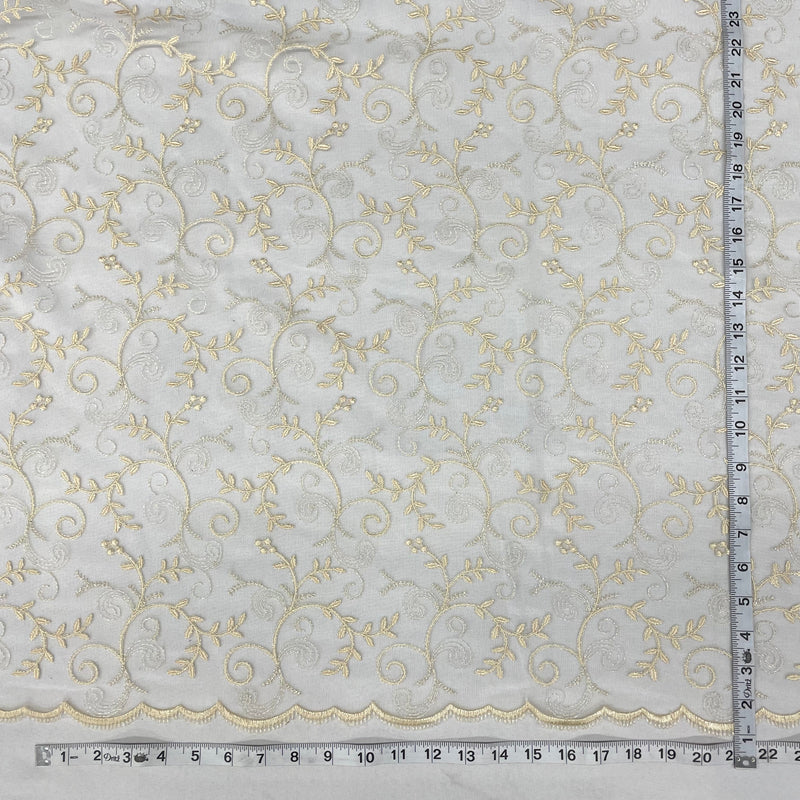 Lace Fabric Embroidered on 100% Polyester Net Mesh | Lace USA - 42097W