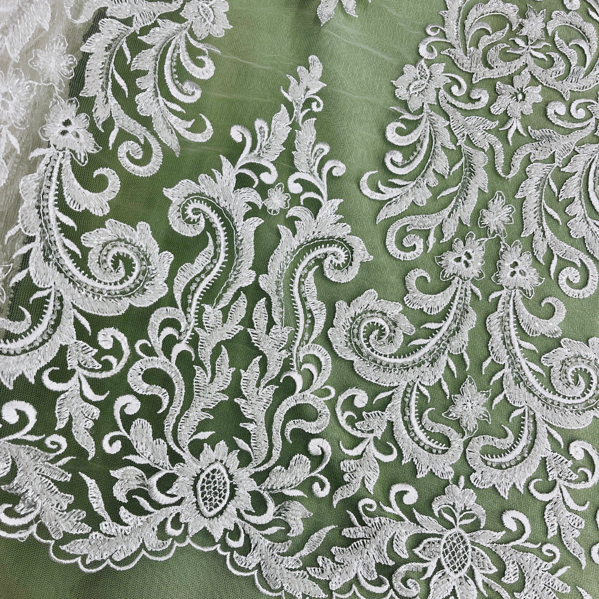 Lace Net Material Beaded Lace Fabric Embroidered on 100% Polyester Net Mesh | Lace USA